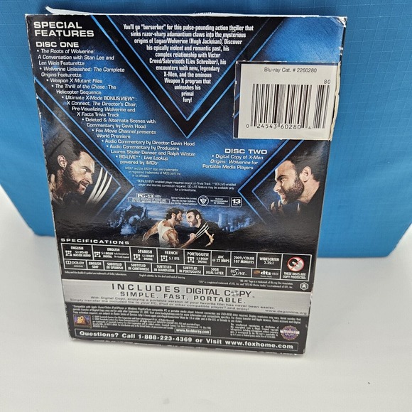 Xmen Origins Wolverine Superhero Blu-Ray Ultimate 2 Disc Edition PG13 Movie - Picture 3 of 5